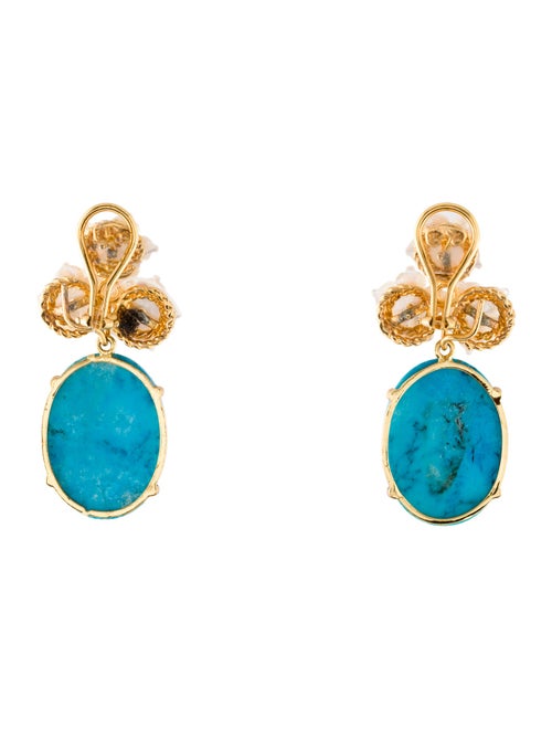 Bounkit Mother of Pearl & Stone Drop Earrings