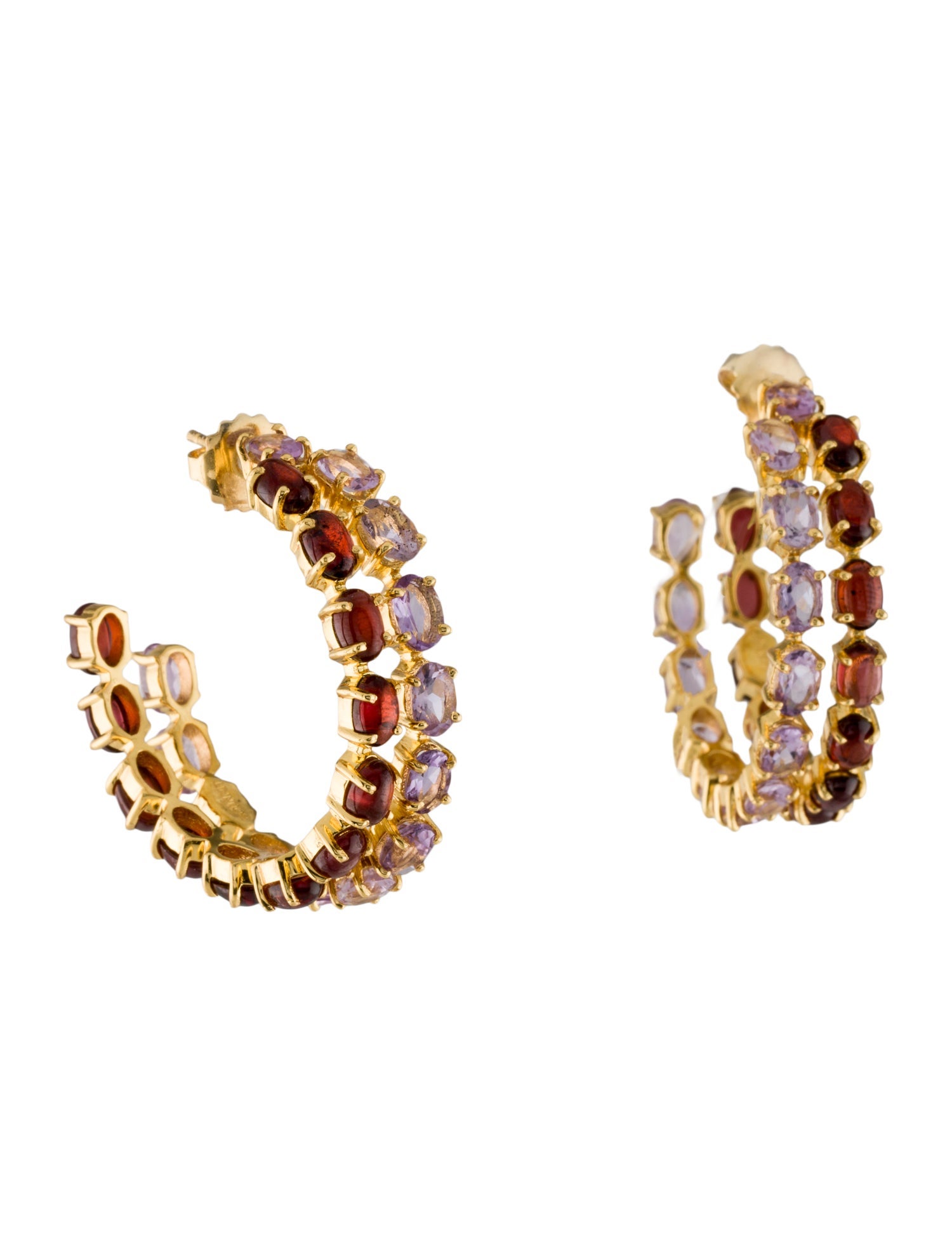 Bounkit Stone Magaly Hoop Earrings