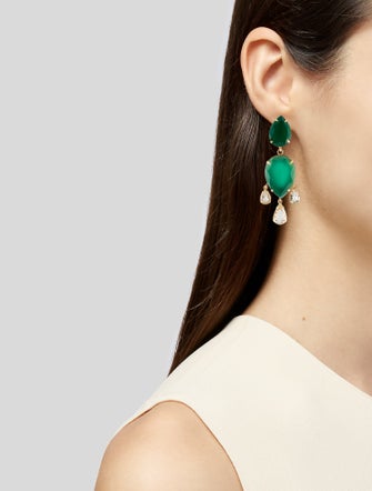 Bounkit Stone Earclip Earrings