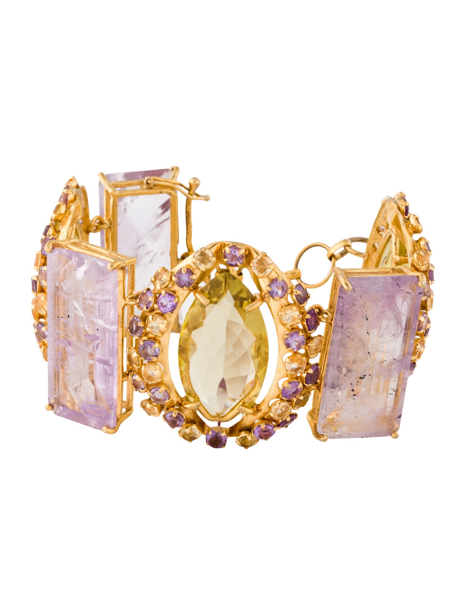 Bounkit Crystal Round & Multi Stone Link Bracelet