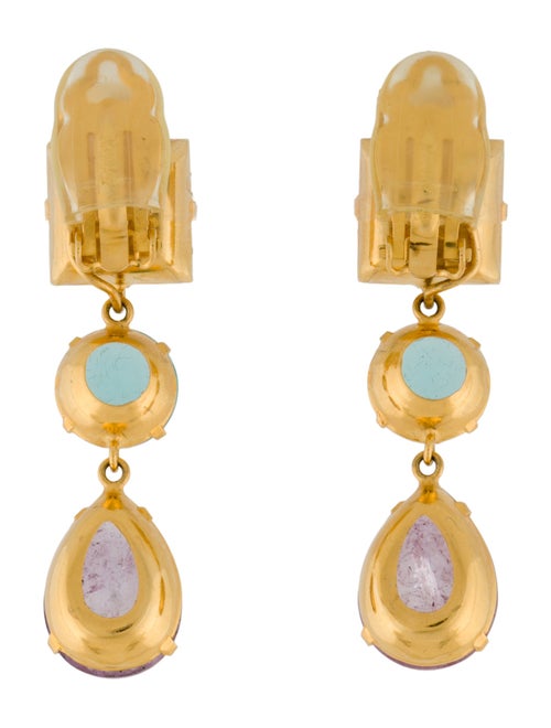 Bounkit Multi-Stone Drop Clip-On Earrings