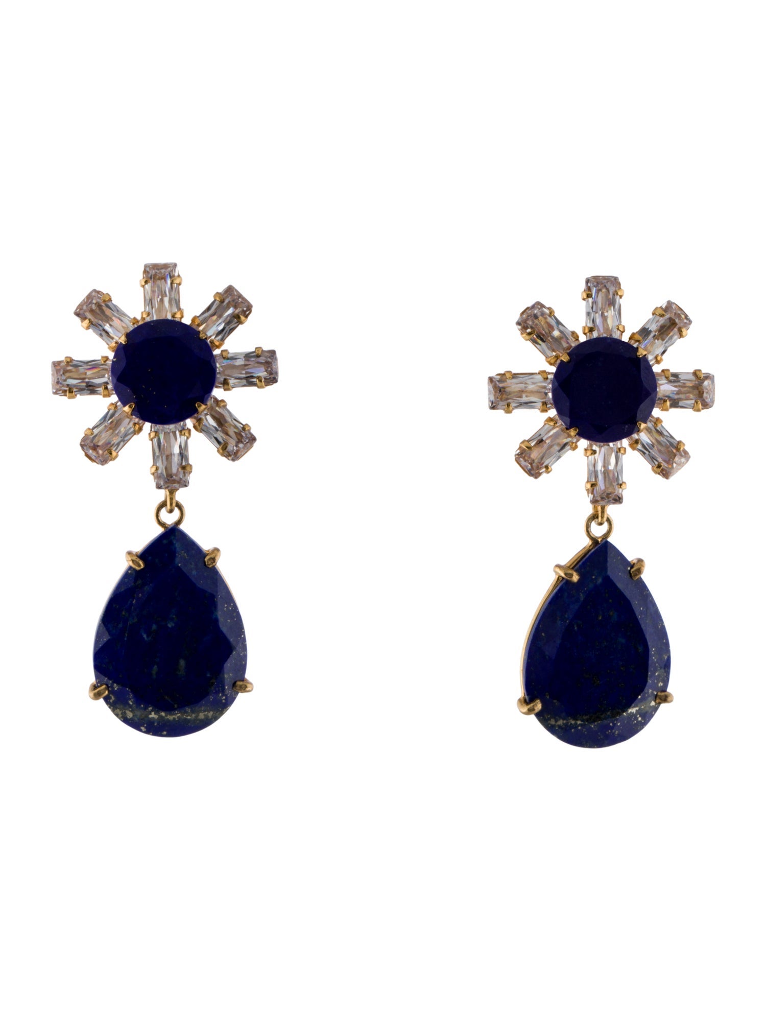 Bounkit Crystal & Stone Drop Earrings