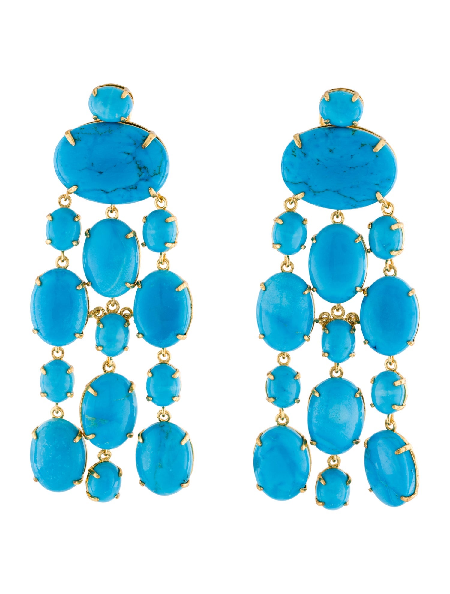 Bounkit Blue Stone Marysol Statement Earrings
