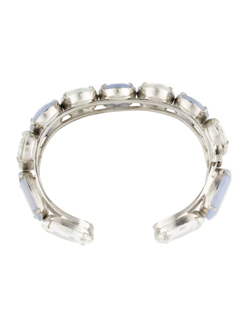 Bounkit Dyed Chalcedony & Quartz 'Darla' Cuff Bracelet