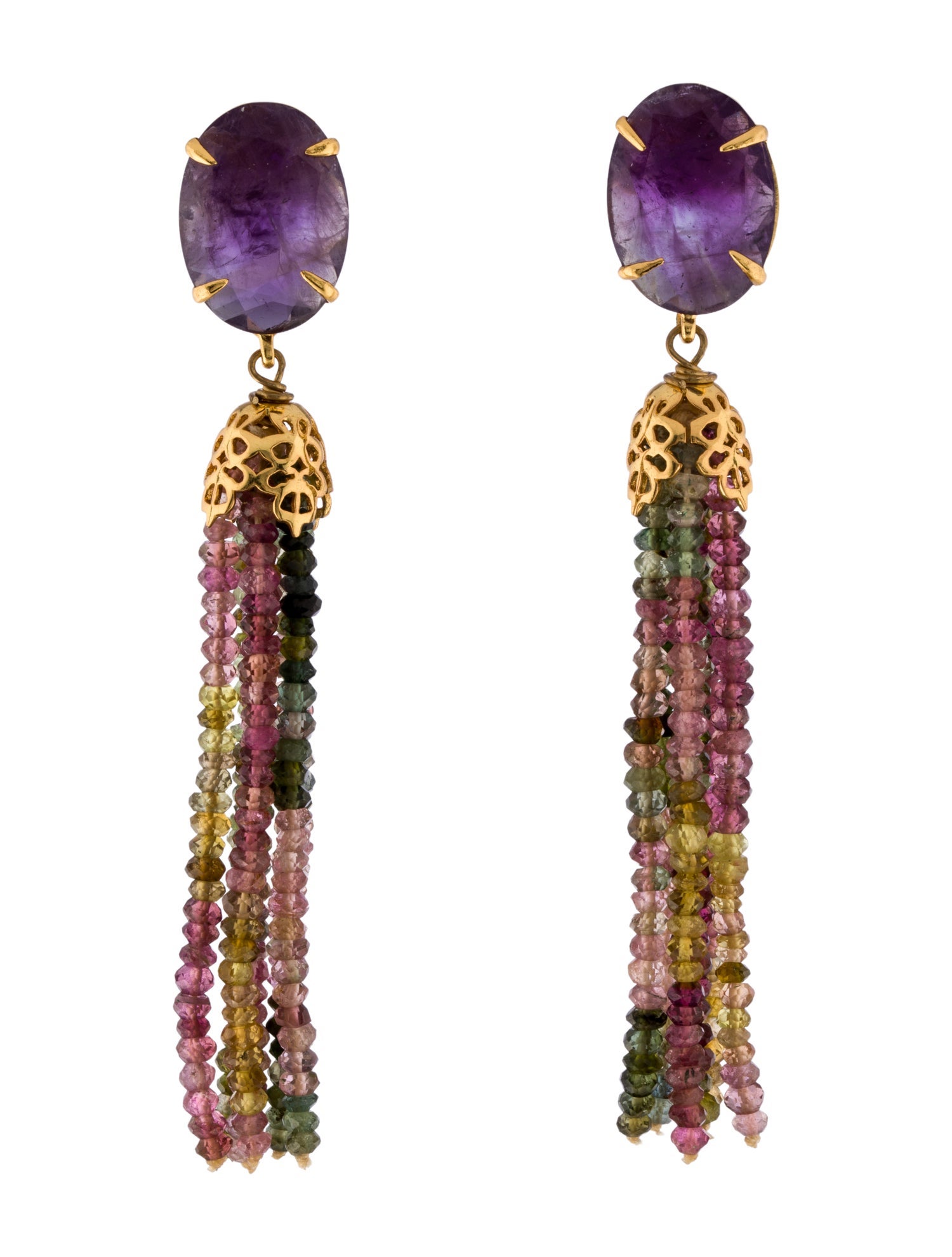 Bounkit Beaded Tassel Earrings