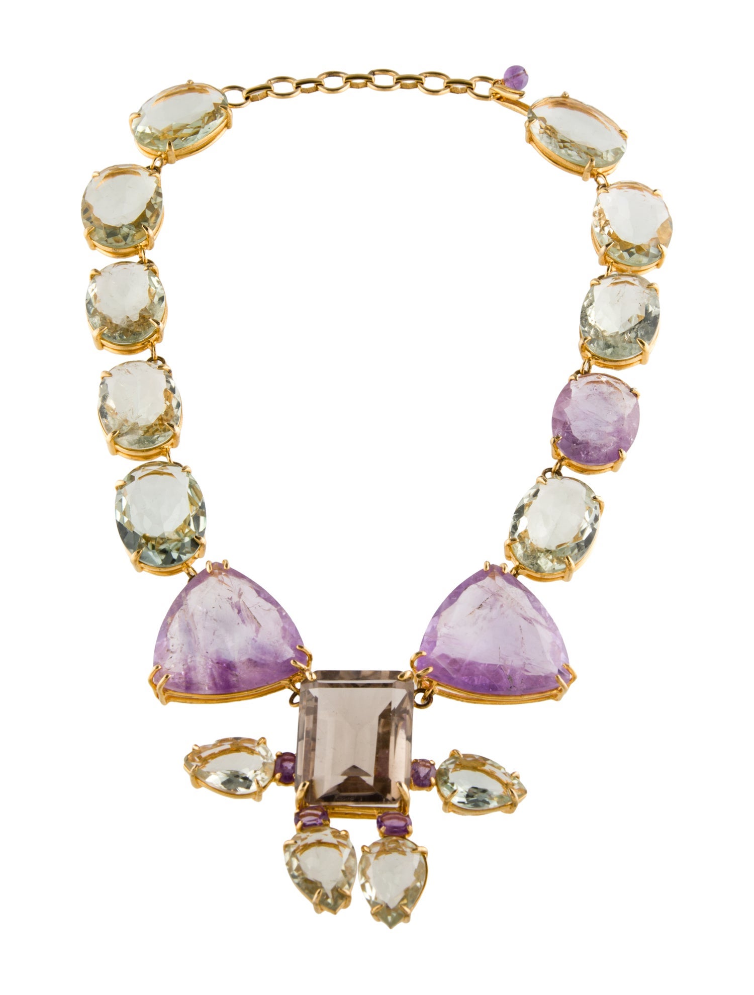 Bounkit Amethyst, Citrine & Prasiolite Collar Necklace