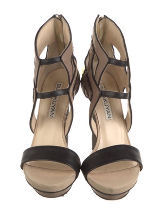 Burak Uyan Leather Colorblock Pattern Sandals