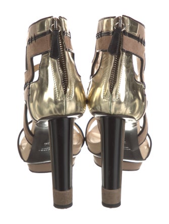 Burak Uyan Leather Colorblock Pattern Sandals