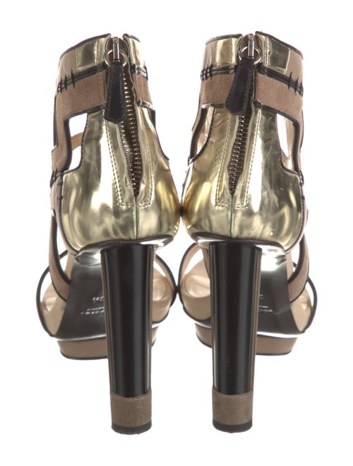 Burak Uyan Leather Colorblock Pattern Sandals