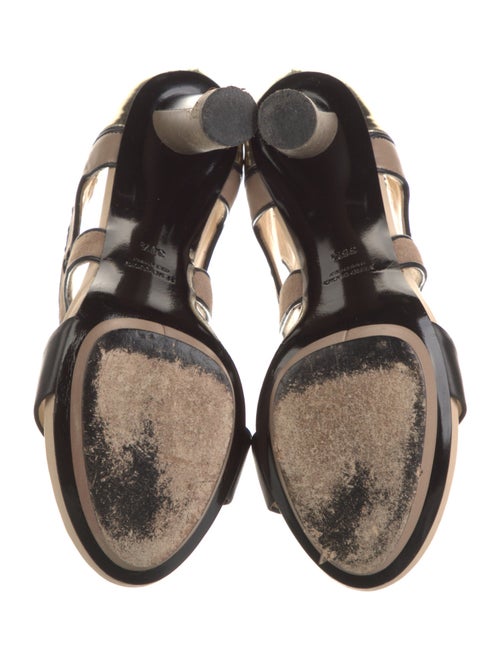 Burak Uyan Leather Colorblock Pattern Sandals