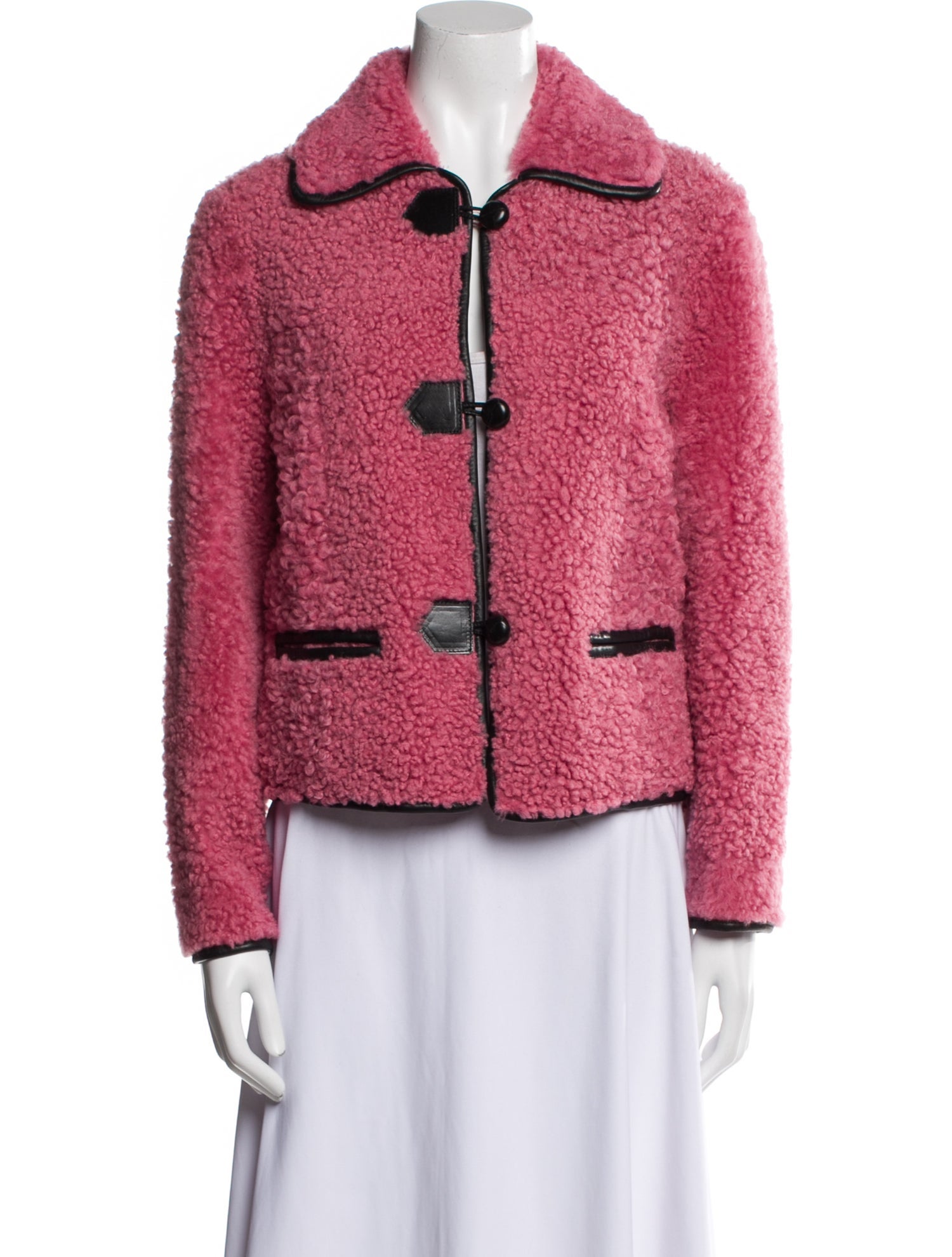 Blancha Shearling Tweed Pattern Fur Jacket