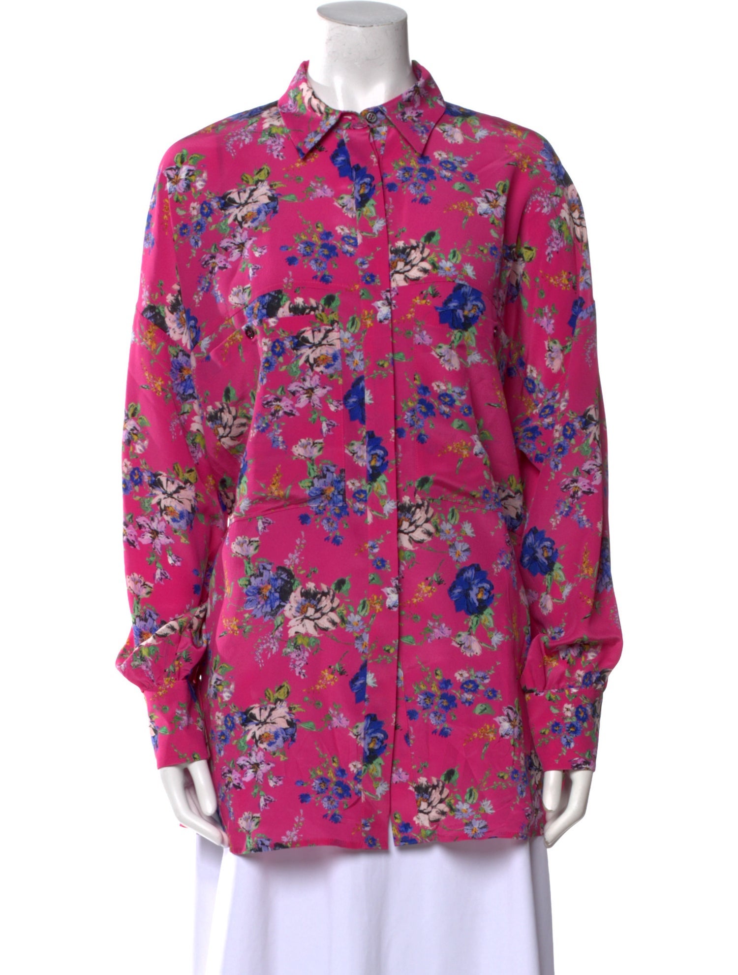 Barbara Lohmann Silk Floral Print Button-Up Top