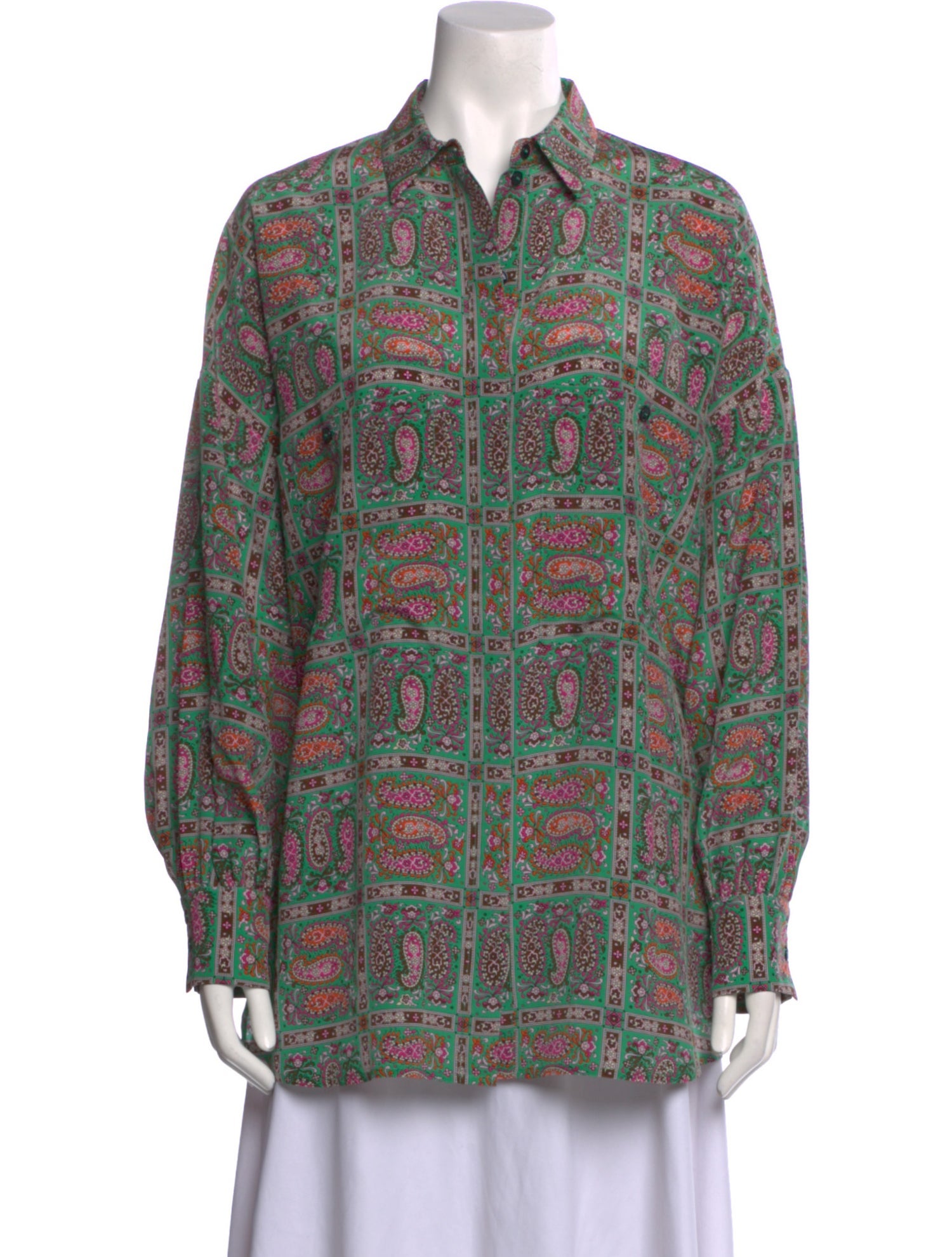 Barbara Lohmann Silk Paisley Print Button-Up Top