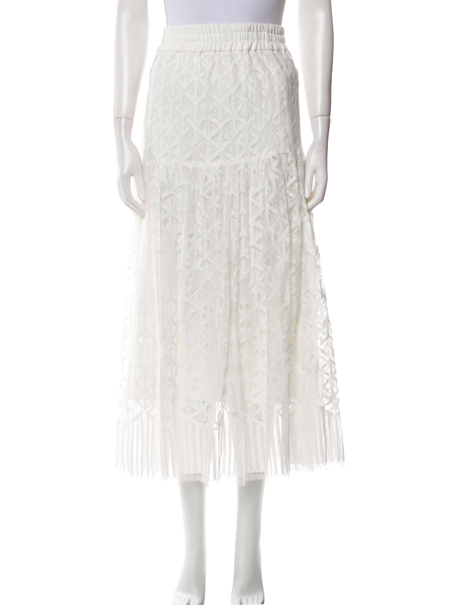 Barbara Lohmann Lace Pattern Midi Length Skirt