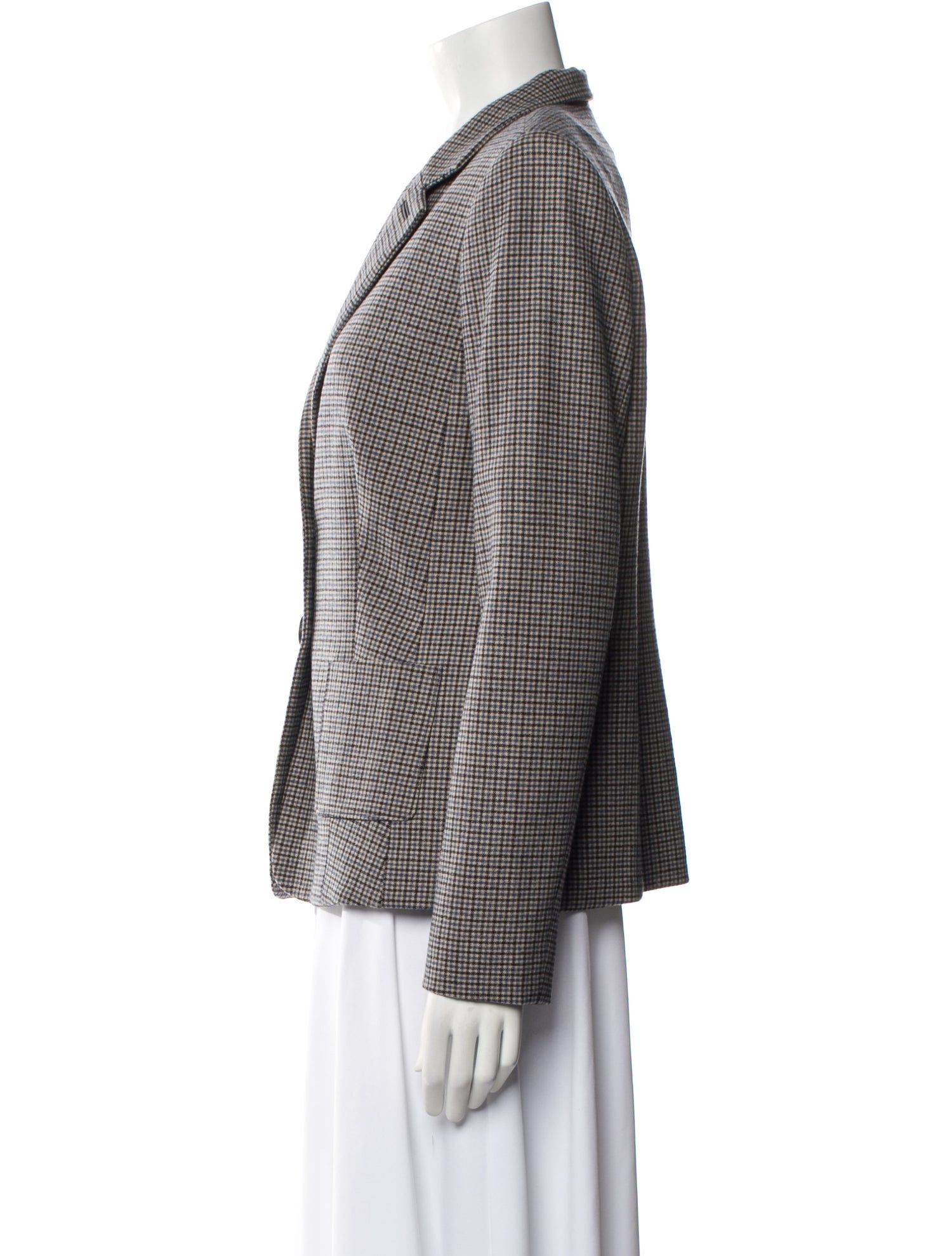 Barbara Lohmann Virgin Wool Plaid Print Coat