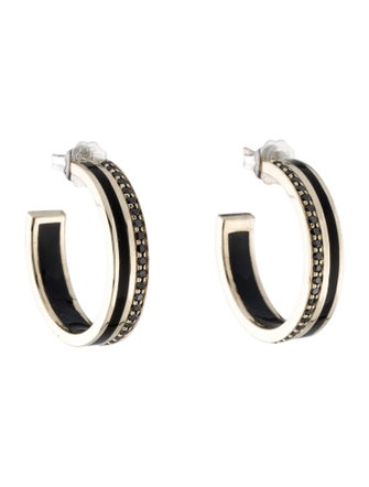 Bleecker & Prince 14K Enamel & Diamond Hoop Earrings