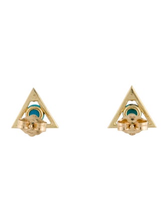 Bleecker & Prince 14K Turquoise & Diamond Stud Earrings