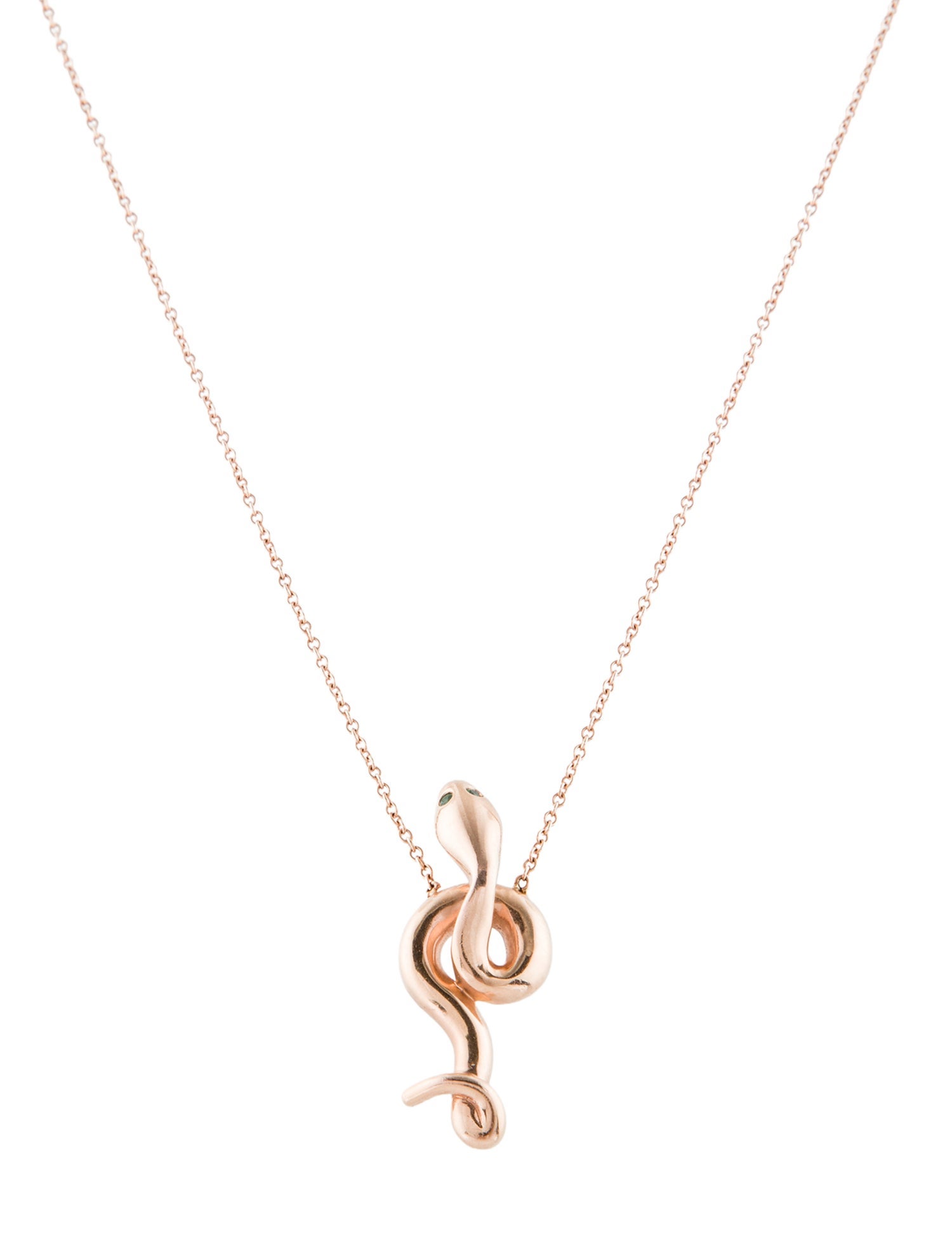Bleecker & Prince 14K Emerald Snake Pendant Necklace