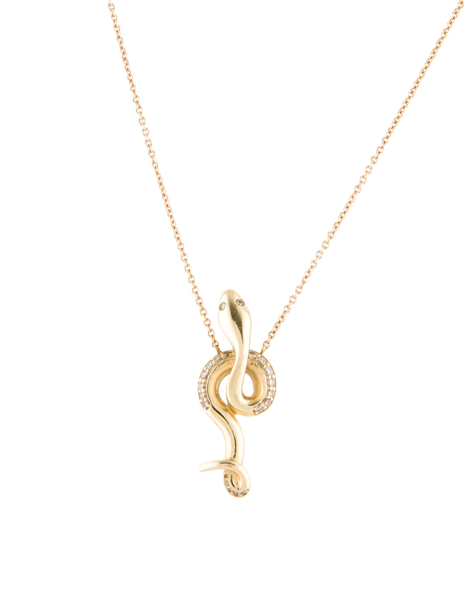 Bleecker & Prince 14K Diamond Snake Pendant Necklace