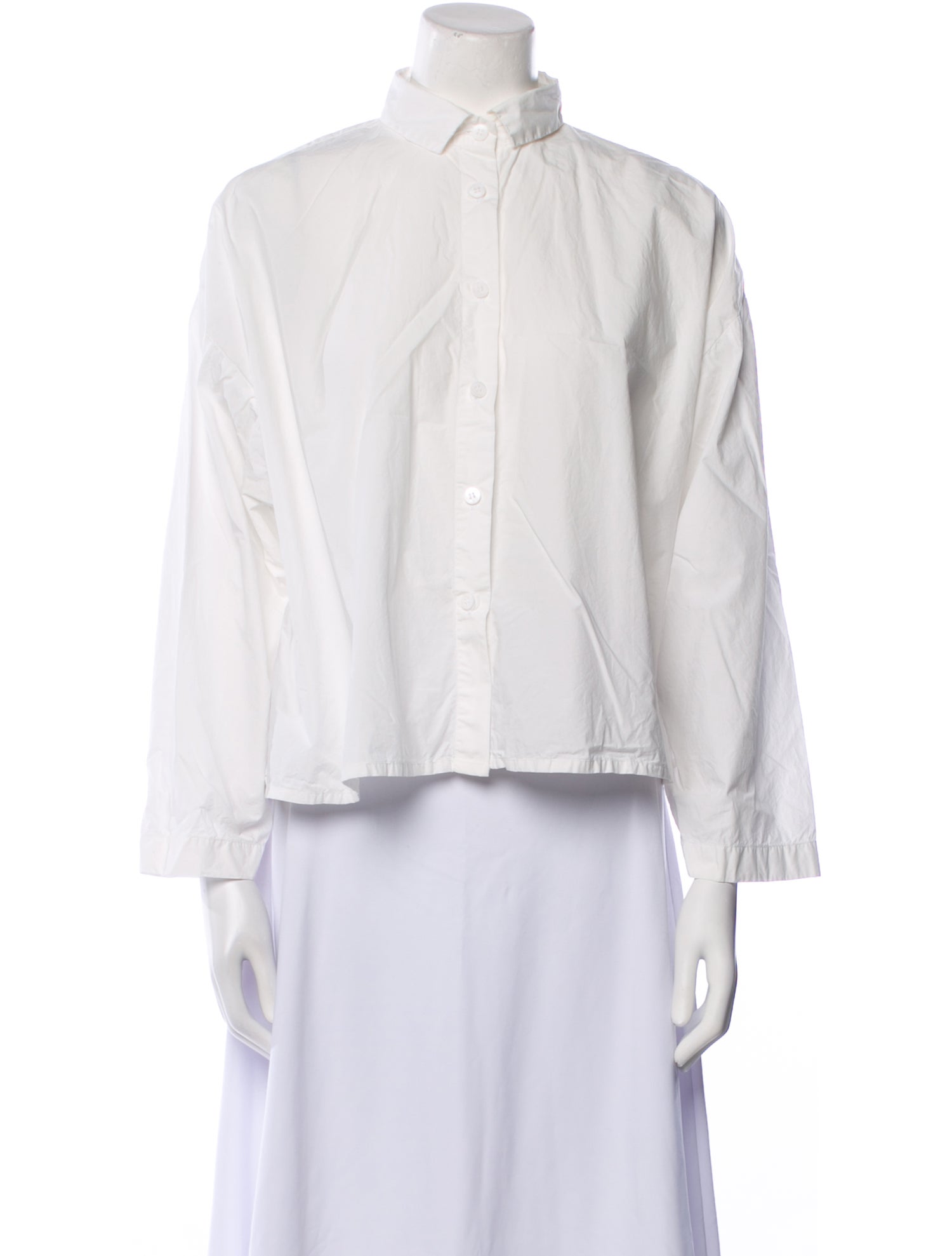 Bergfabel Mock Neck Long Sleeve Button-Up Top