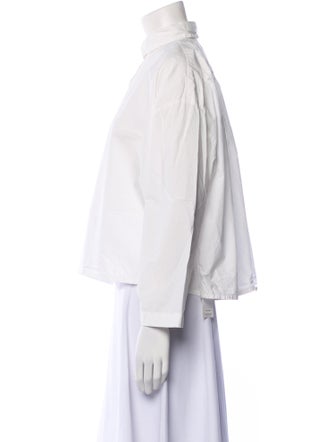 Bergfabel Mock Neck Long Sleeve Button-Up Top