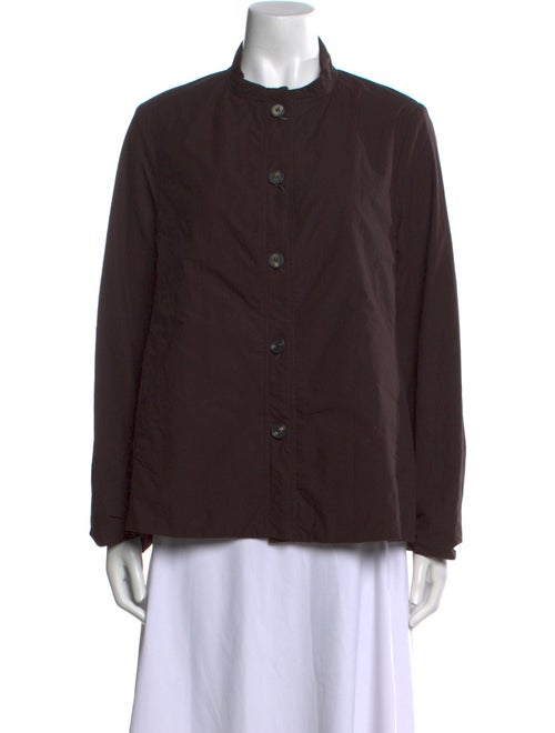 Bergfabel Mock Neck Long Sleeve Button-Up Top