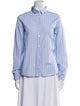 Bergfabel Striped Mock Neck Button-Up Top