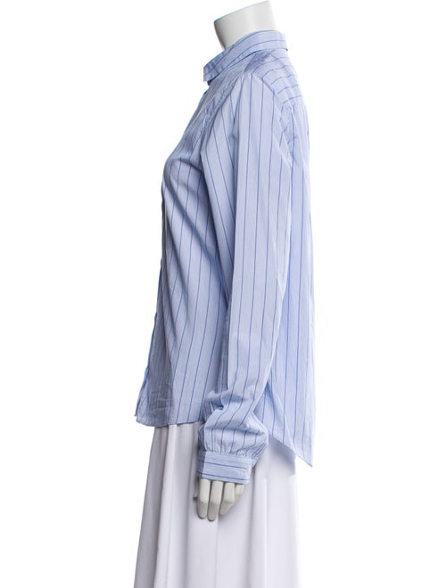 Bergfabel Striped Mock Neck Button-Up Top