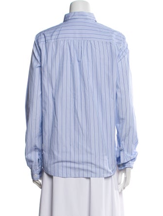 Bergfabel Striped Mock Neck Button-Up Top