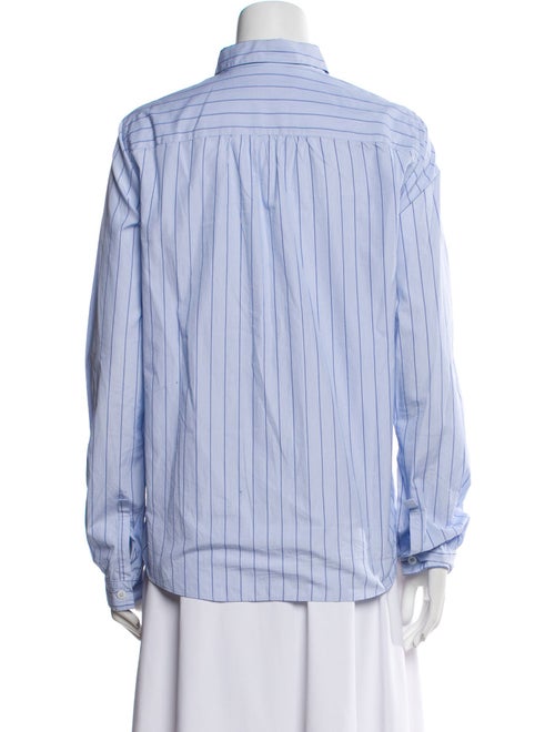 Bergfabel Striped Mock Neck Button-Up Top