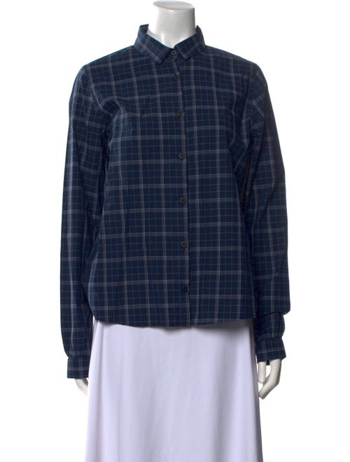 Bergfabel Plaid Print Long Sleeve Button-Up Top