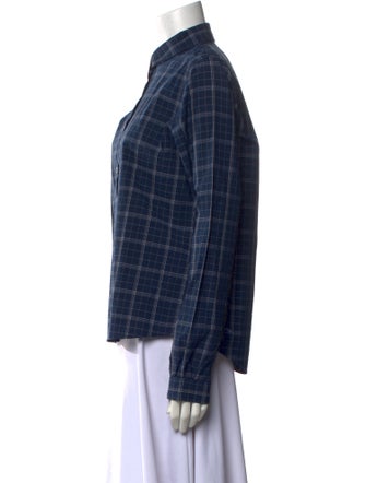 Bergfabel Plaid Print Long Sleeve Button-Up Top