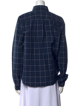 Bergfabel Plaid Print Long Sleeve Button-Up Top