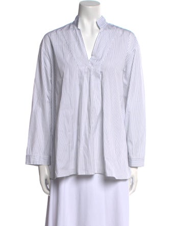 Bergfabel Striped V-Neck Button-Up Top