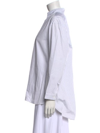 Bergfabel Striped V-Neck Button-Up Top