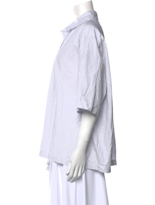 Bergfabel Striped Three-Quarter Sleeve Button-Up Top