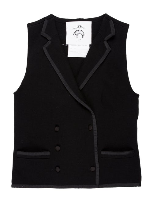 Black Fleece Wool Sweater Vest black