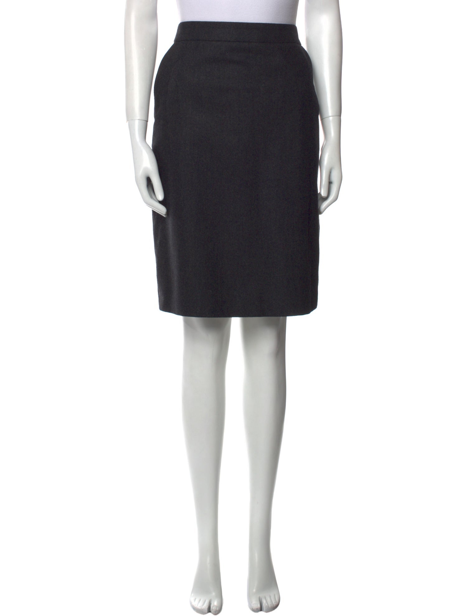 Black Fleece Knee-Length Skirt