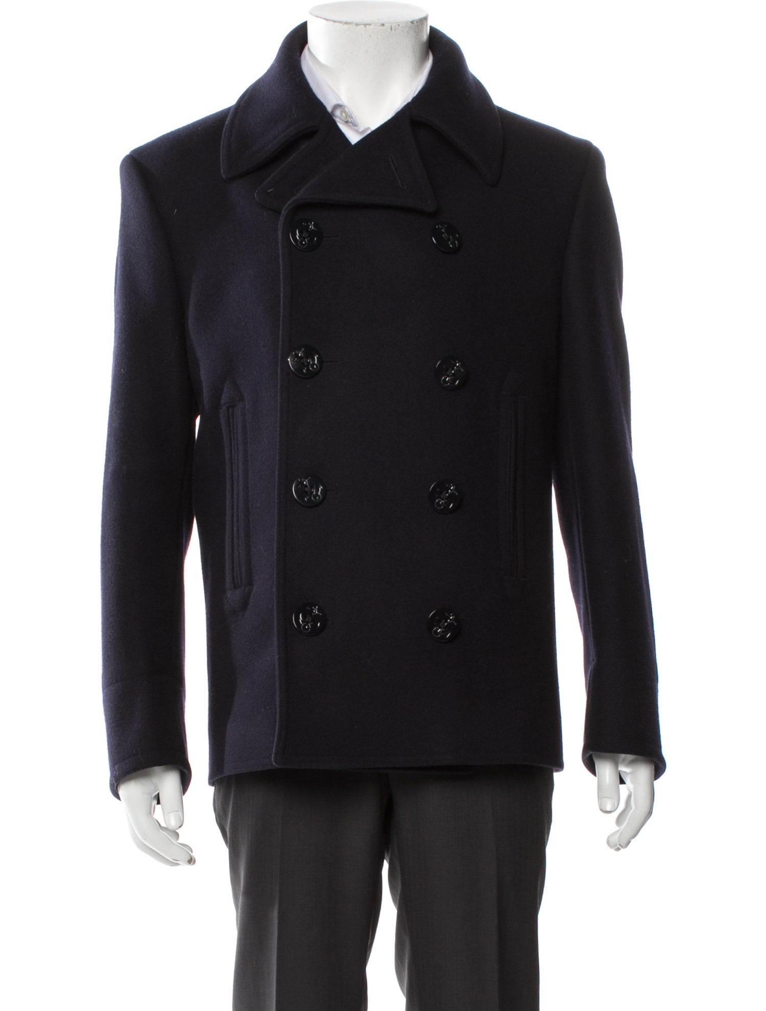 Black Fleece Wool Peacoat