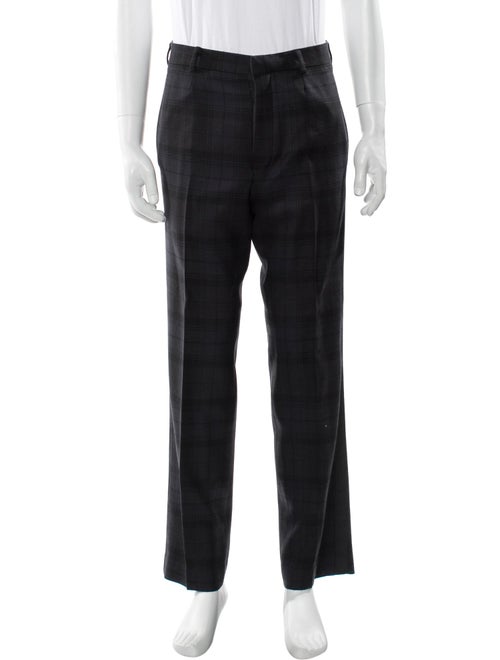 Black Fleece Plaid Print Pants