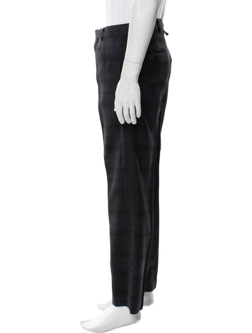 Black Fleece Plaid Print Pants