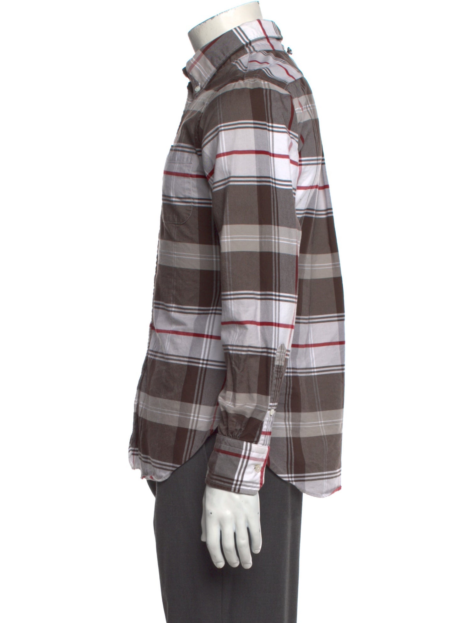 Black Fleece Plaid Print Long Sleeve Shirt