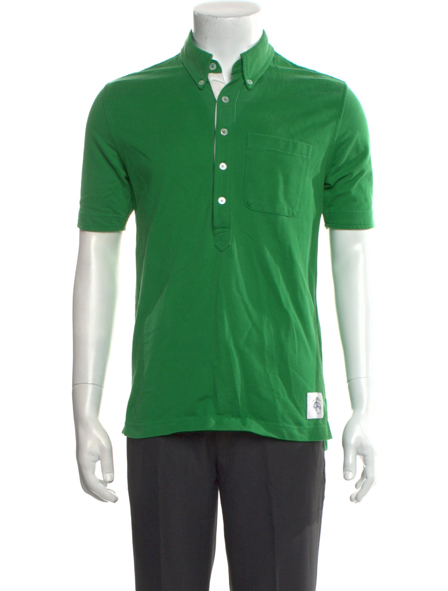 Black Fleece Collar Short Sleeve Polo Shirt