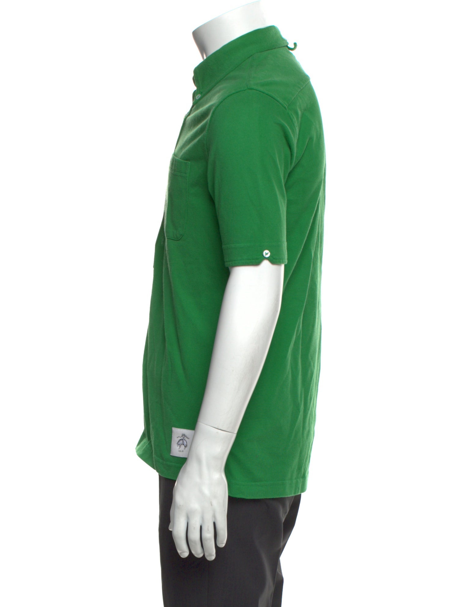 Black Fleece Collar Short Sleeve Polo Shirt