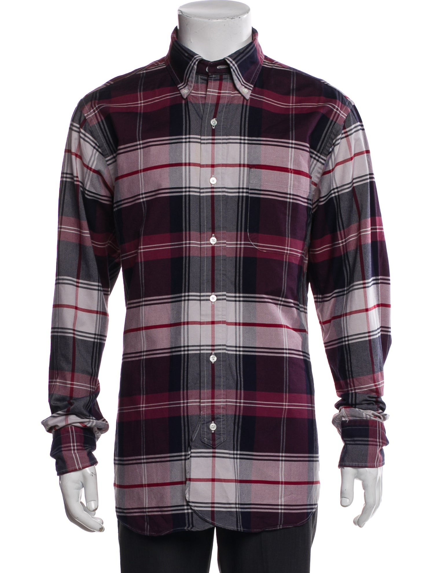 Black Fleece Plaid Print Long Sleeve Western Shirt