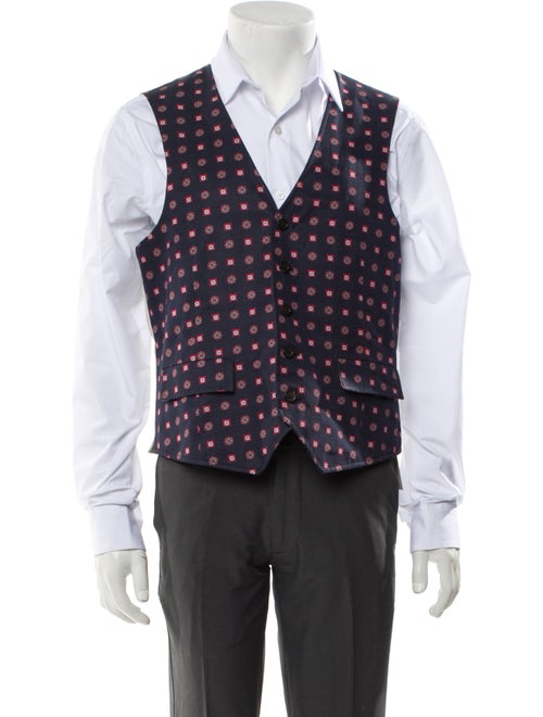 Black Fleece Printed Suit Vest