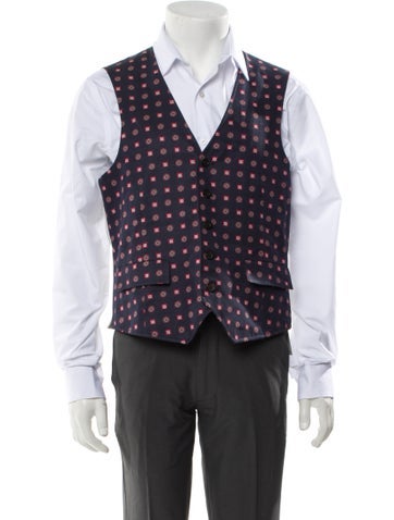 Black Fleece Suiting Printed Suit Vest S