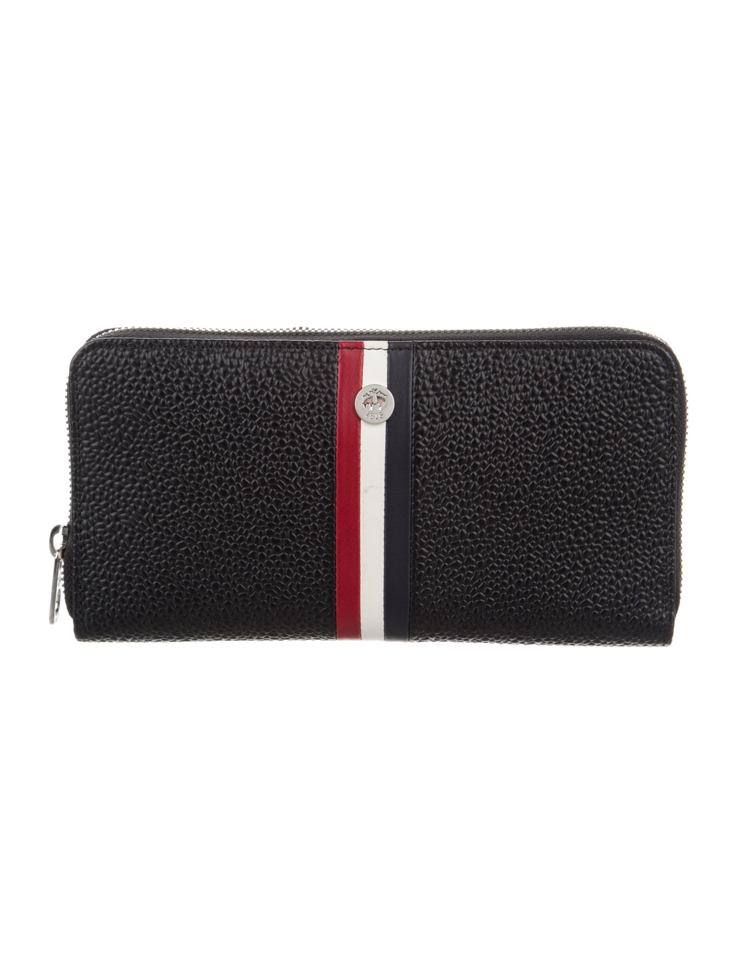 Black Fleece Leather Colorblock Pattern Continental Wallet