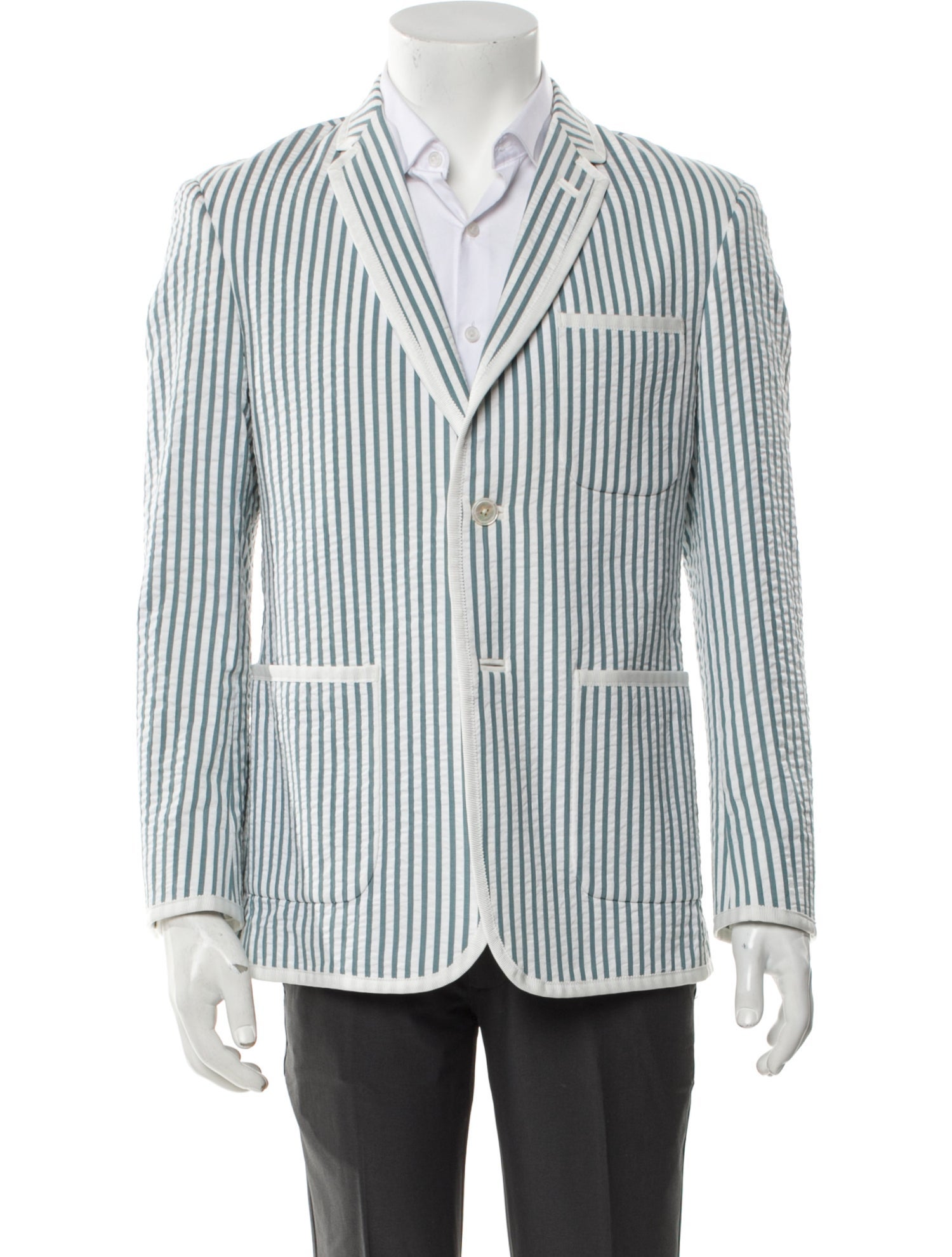Black Fleece Striped Grosgrain Trim Blazer