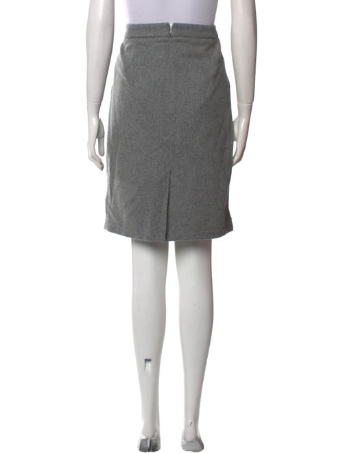 Black Fleece Wool Knee-Length Skirt